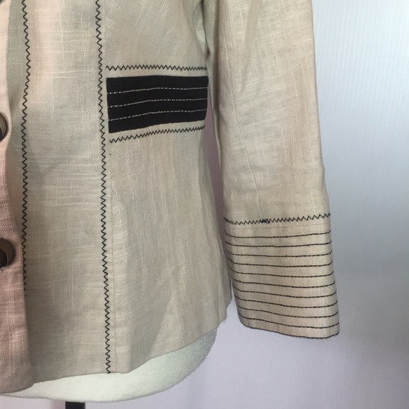 Anne Carson Petite Jacket Sz M Beige and Black - Picture 5 of 14